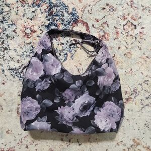 Tabitha Webb Floral Hobo Handbag Purse Shoulder Bag Soft Velvet